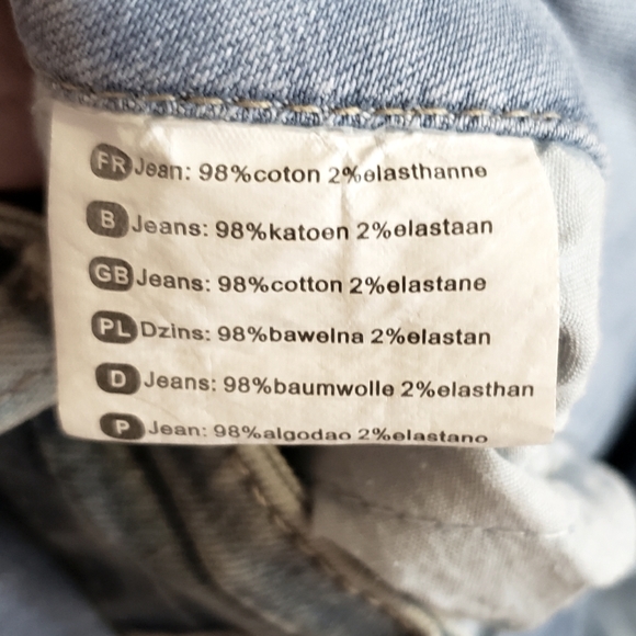 Original Denim Distressed Rhinestone Faded Jeans Women Size 42 eur - Picture 5 of 12